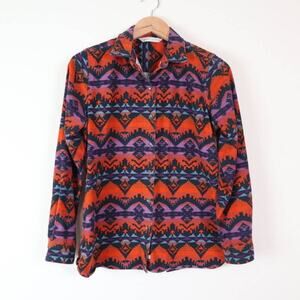 Woolrich Aztec Size M Keystone Top Womens Flannel Button Down Orange